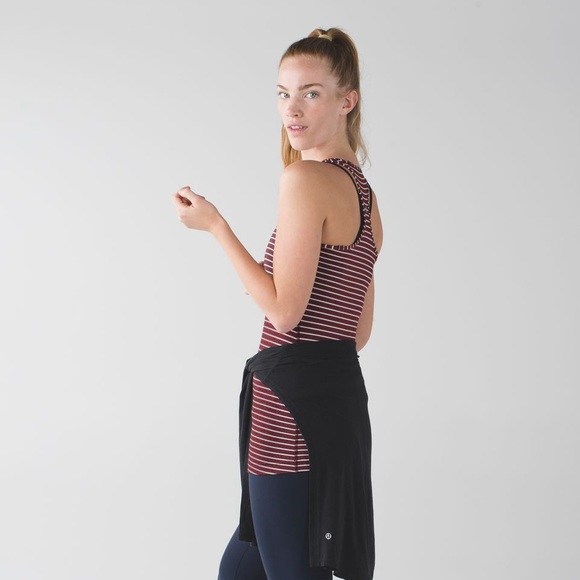 Lululemon Cool Racerback tank, West2east Stripe Heathered Bordeaux Drama size 4 - Picture 4 of 10